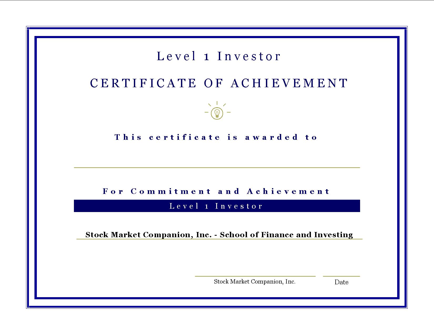 Sophisticated Investor Certificate Word Template