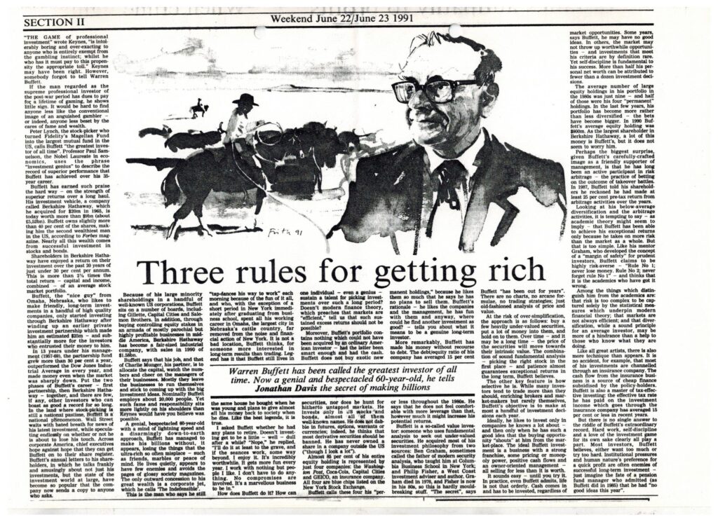 Warren Buffett's 3 Rules for Getting Rich